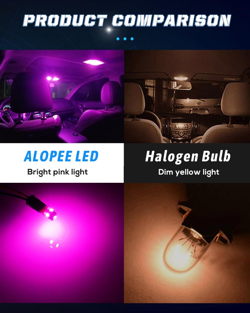 Alopee 30 Pack 194 Led Light Bulb Purple DC 12V 193 Led Bulb 5050 5SMD Replacement for T10 158 168 198 W5W 2825 Car License Plate Door Courtesy Step Lights - Image 5